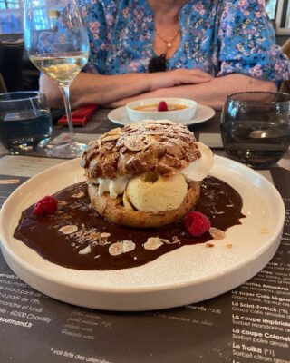 Just the one profiterole ????#gourmand #france #chantilly #cream #lunch #dessert #treat #visitfrance #gite #holidays #caloriesdontcount #travel #oise #hautdefrance